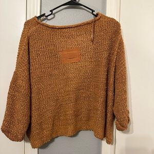 Brown off the shoulder sweater